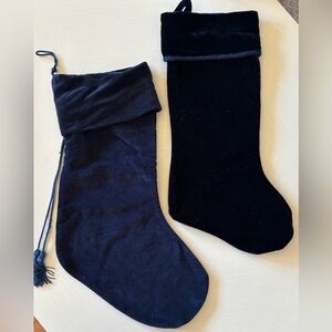 Navy Blue Velvet Gifting Christmas Stockings